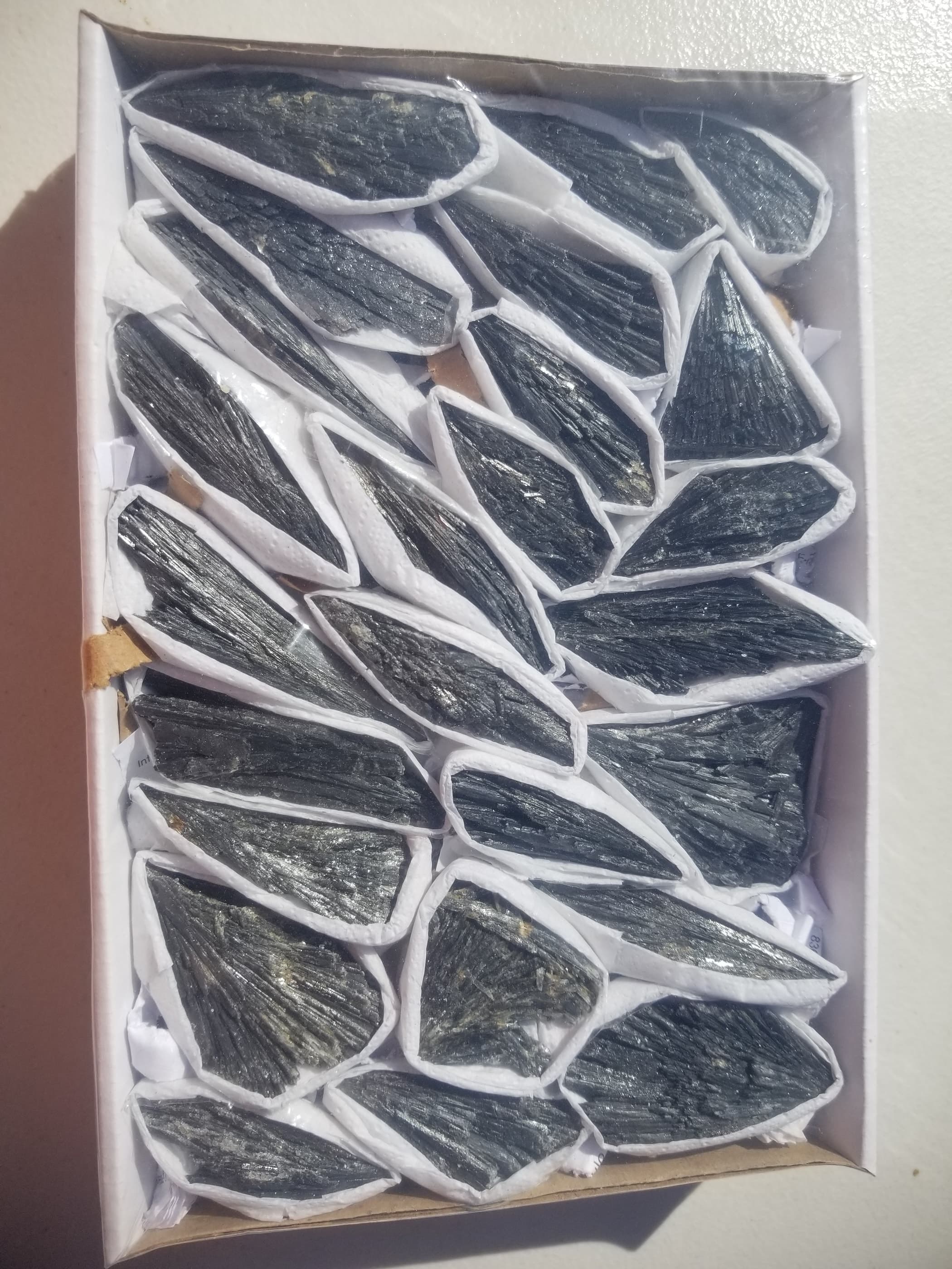 *Wholesale - Raw Black Kyanite Fans Medium Flat 1.3 Lb