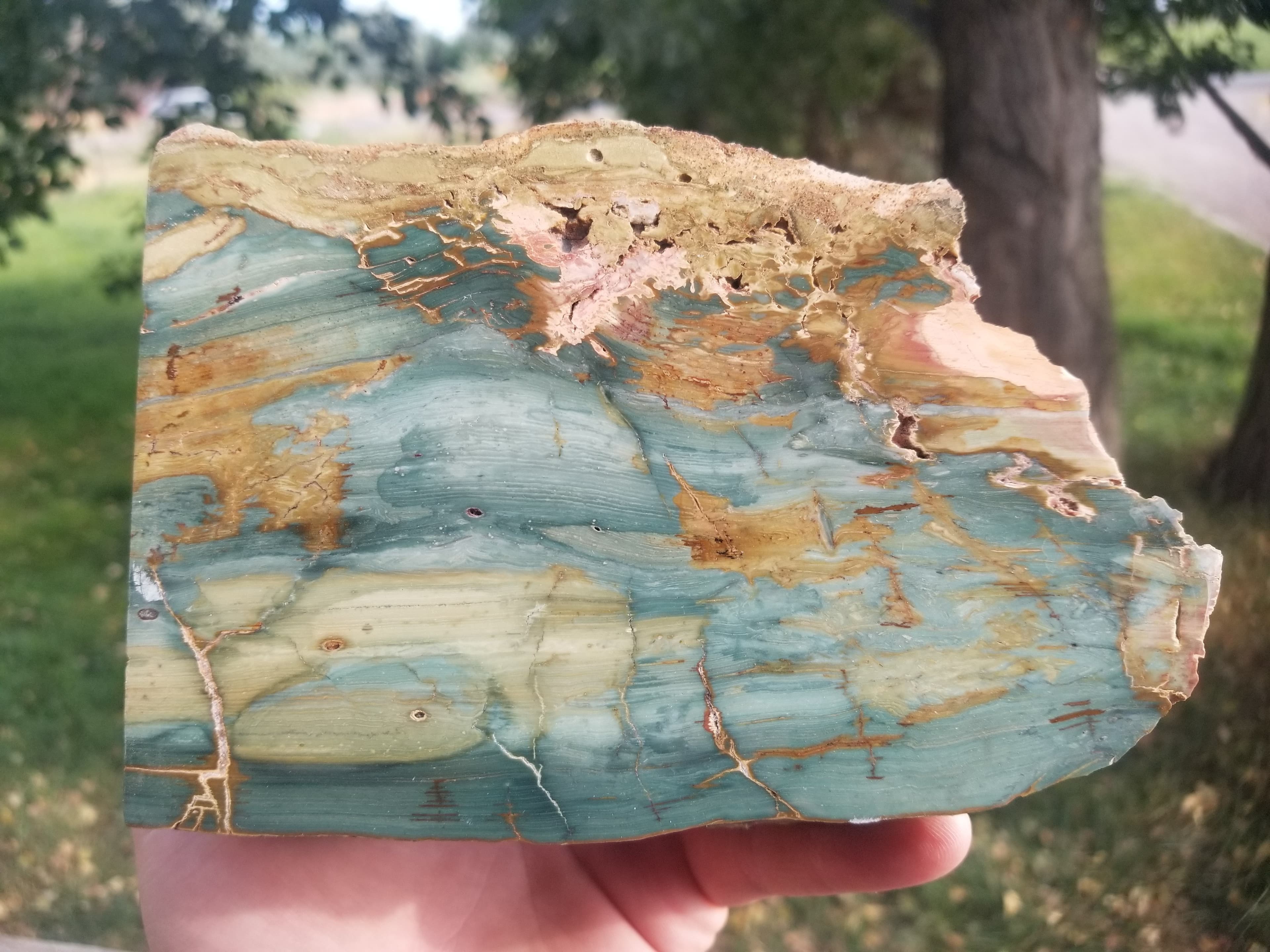 Beautiful Gary Green Jasper (Larsonite) Polished Upright Specimen 3Lb