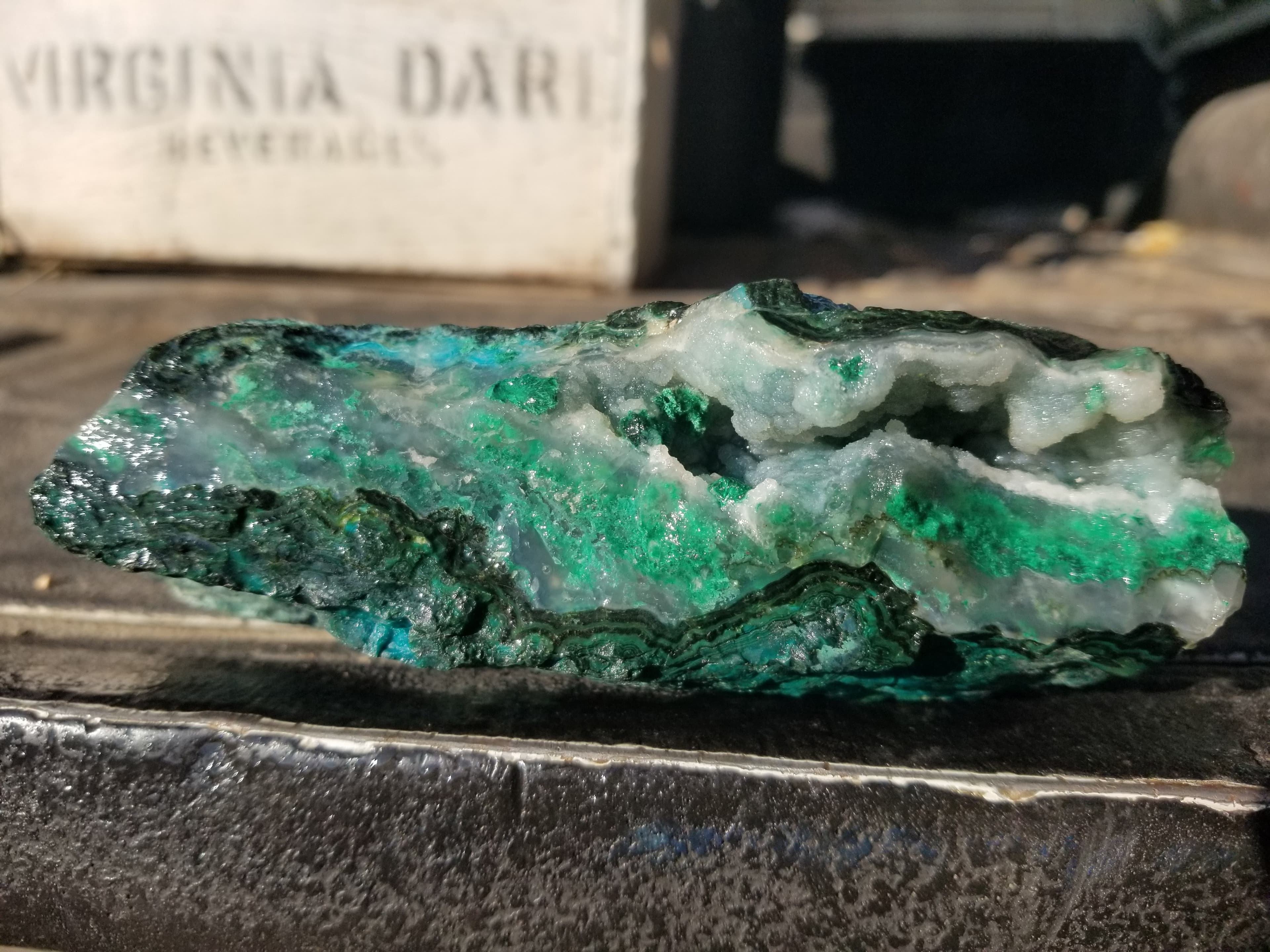 Incredible Prized Large Gem Silica Chrysocolla Chalcedony Raw Specimen 867g Lapidary Faceting Display