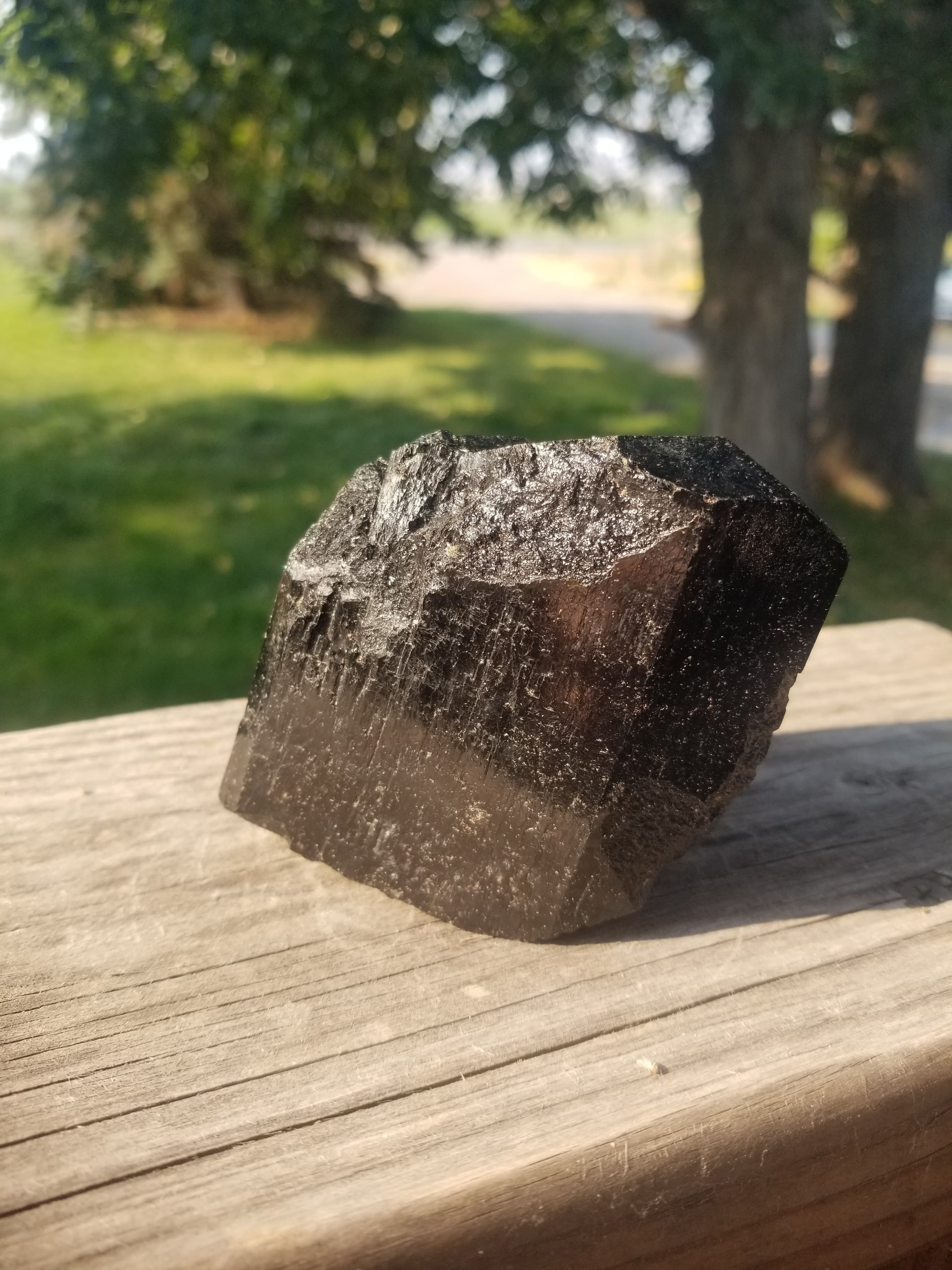 Incredible Large Natural Black Tourmaline Prismatic Columnar Crystal Specimen (AKA Schorl) 554g