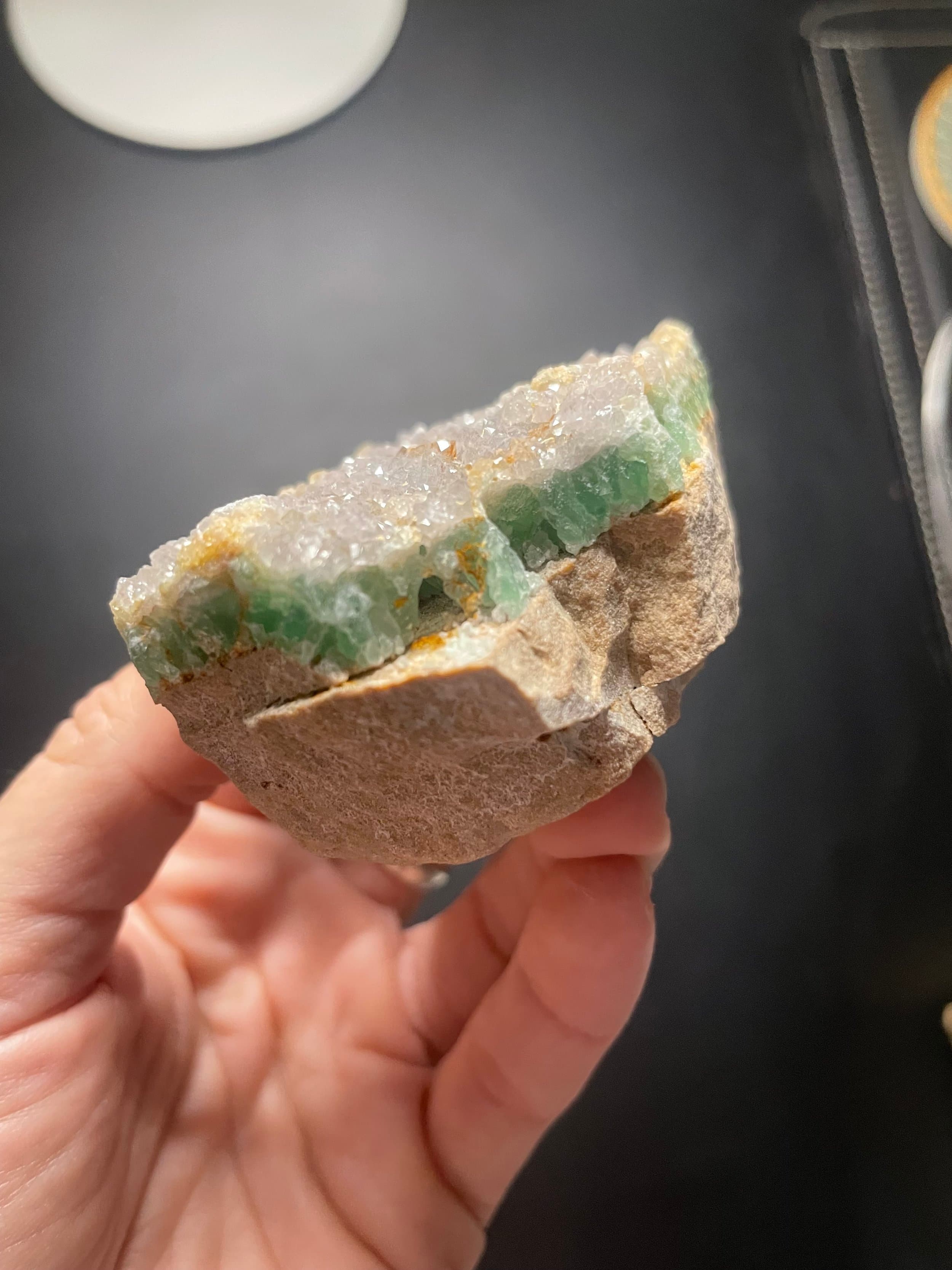 Druzy Amethyst on Fluorite - Nancy Hanks Mine, Colorado