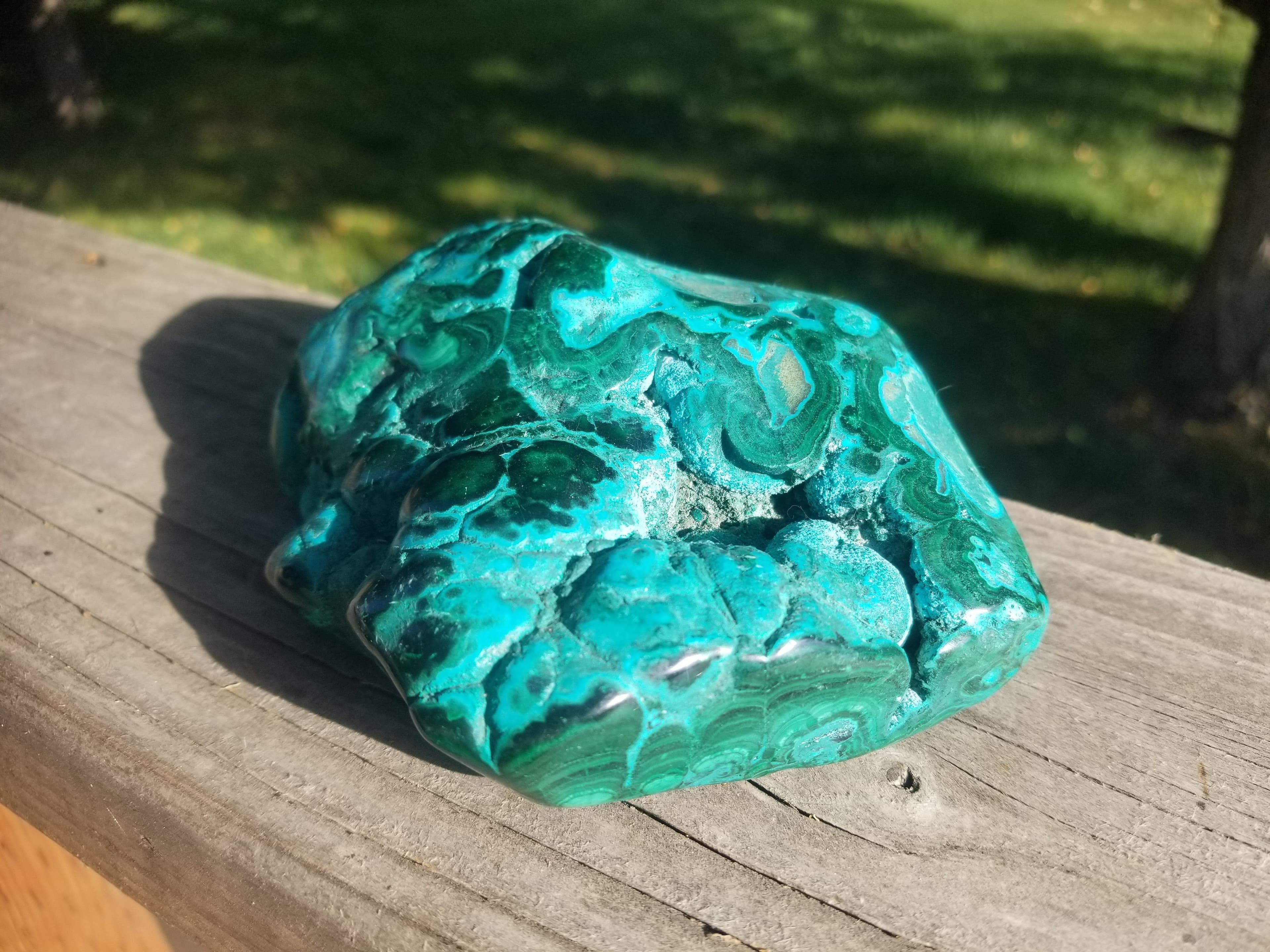 Nice Freeform Polished Azurite/Malachite Specimen Natural Patterns Colors Botryoidals 2Lb