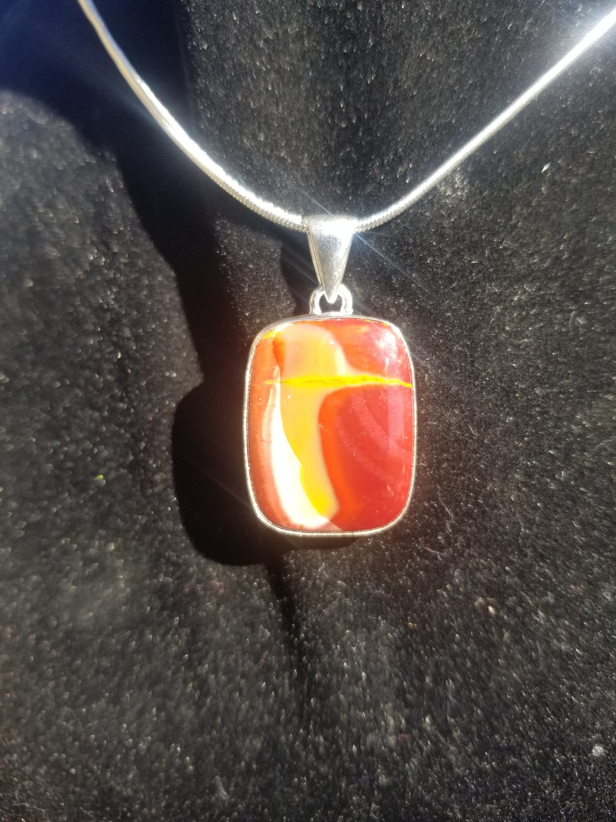Nice Multicolor Mookaite Pendant Set in Sterling Silver - Chain Included