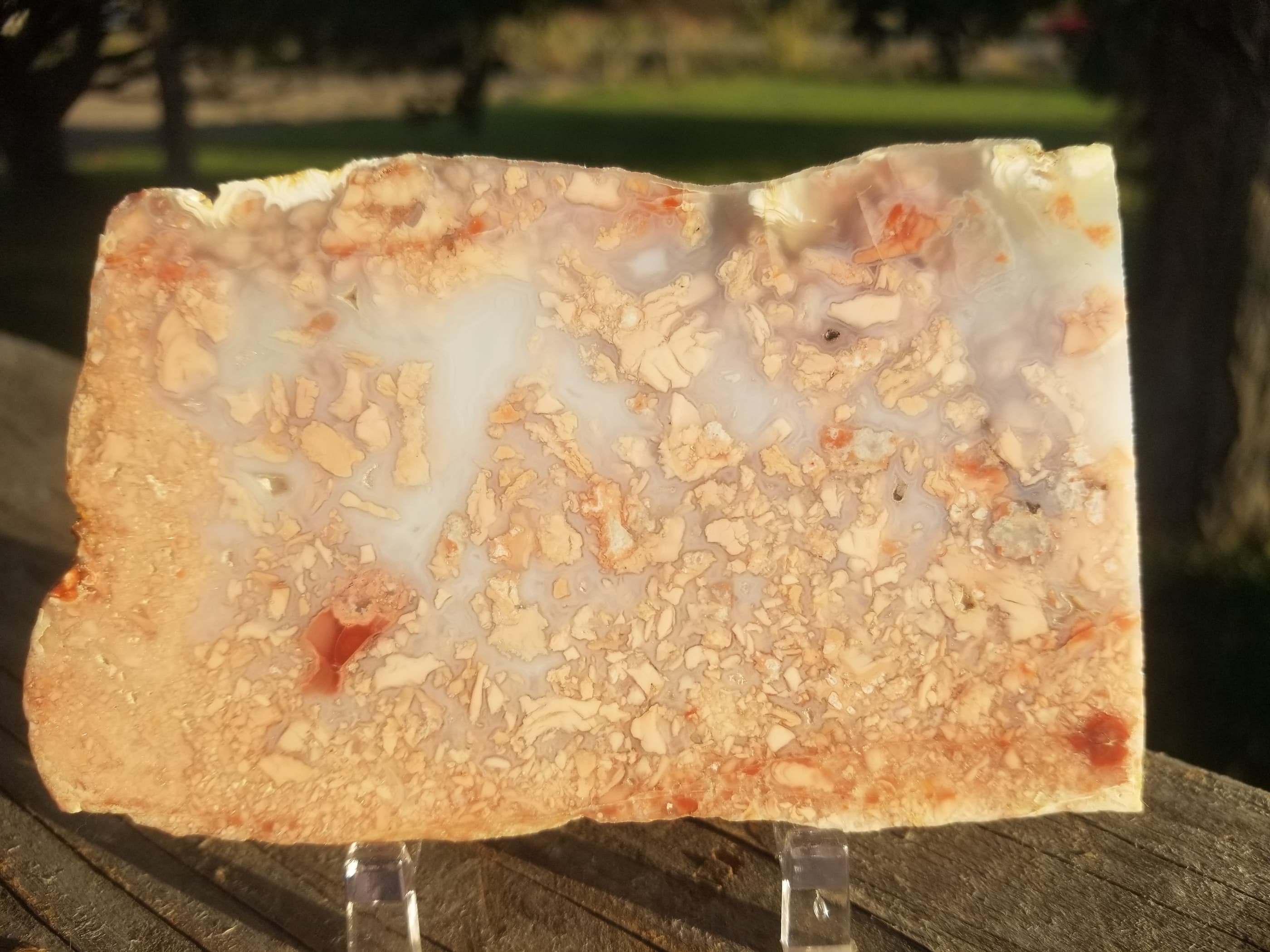 Polished Cotton Candy Brecciated Agate Jasper Slab 169g