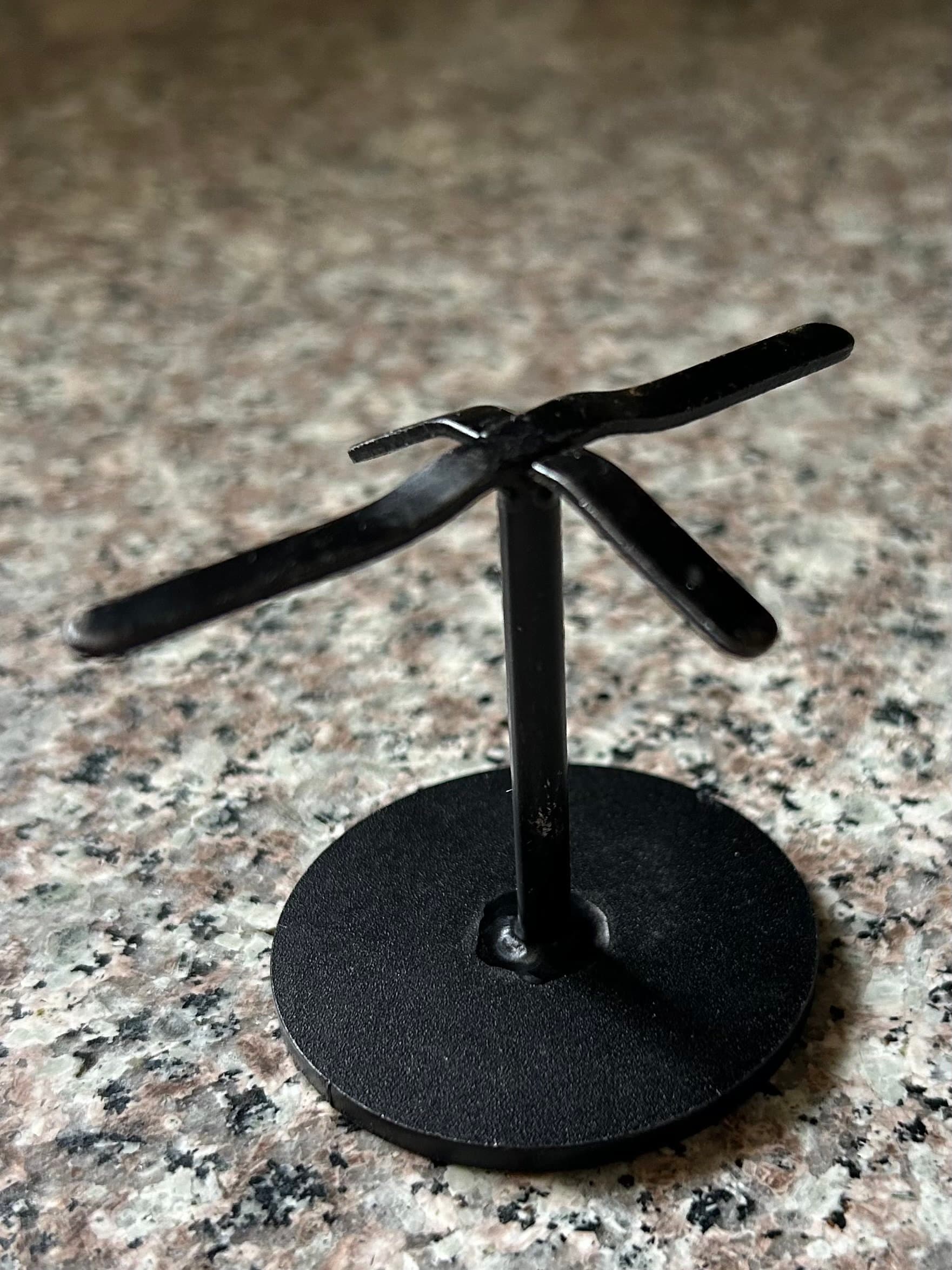 Nice Round Base Adjustable Metal Display Stand Painted Black - 2"