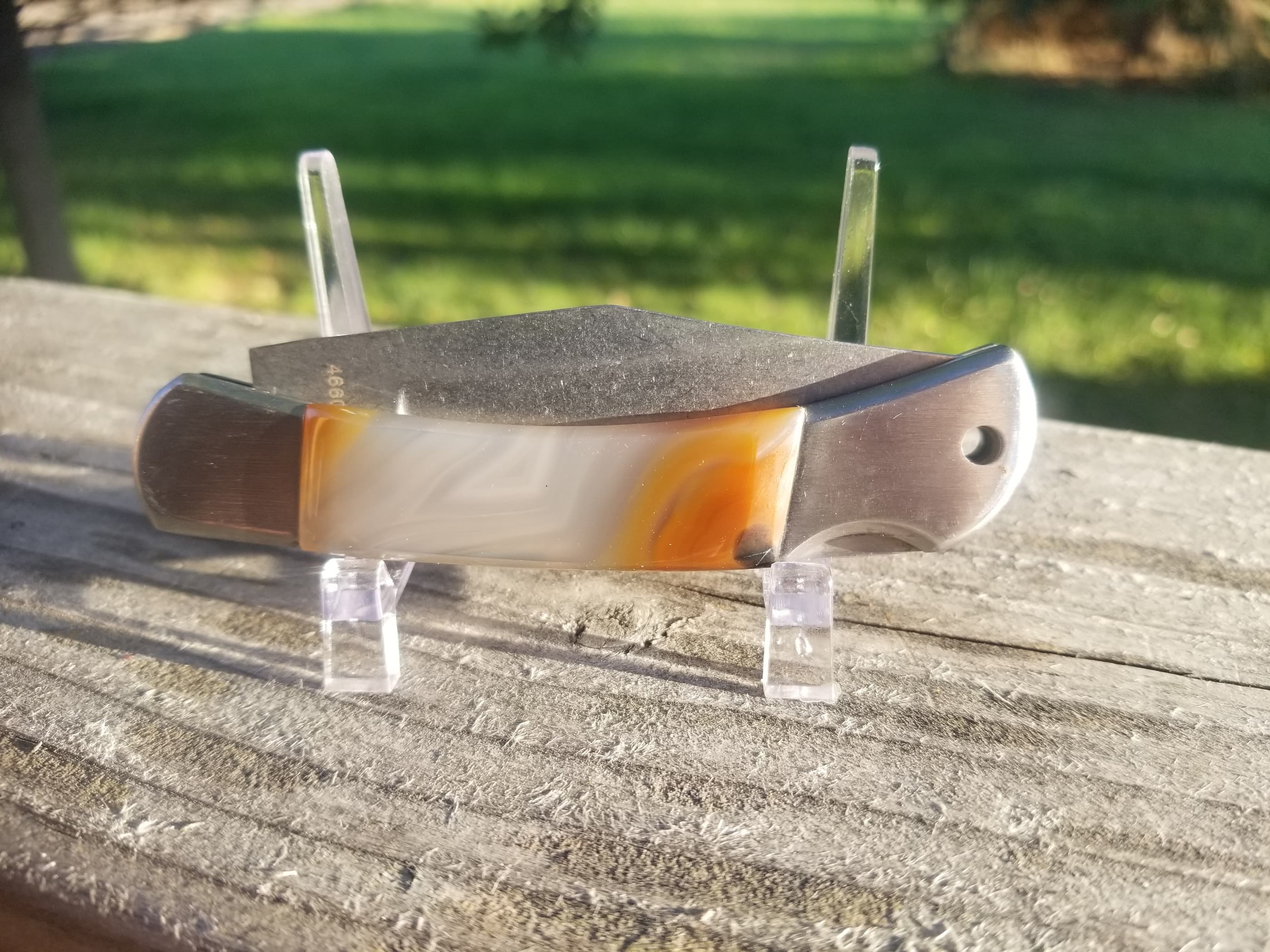 Translucent Brazil Agate Handle Folding Utility Pocket Knife- 4β Handle