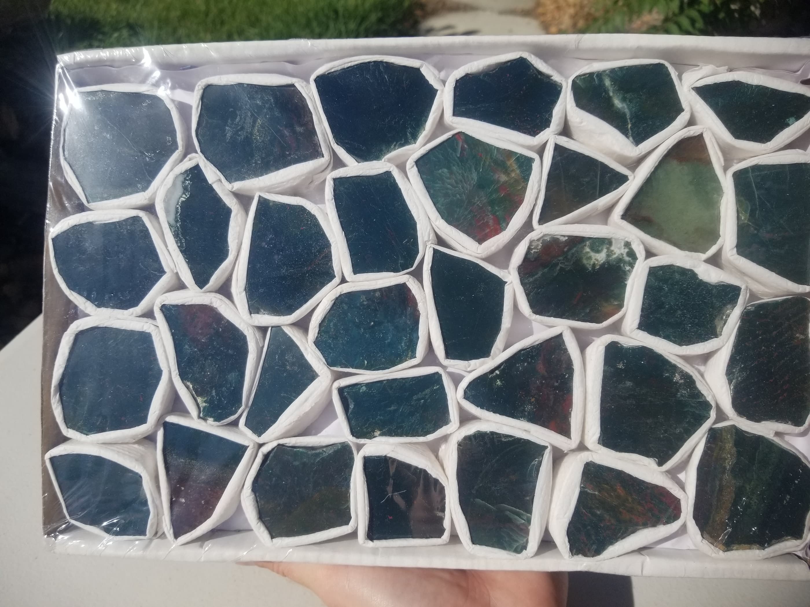 *Wholesale - Bloodstone Jasper Face Polished Lot Large Flat 3.25Lb