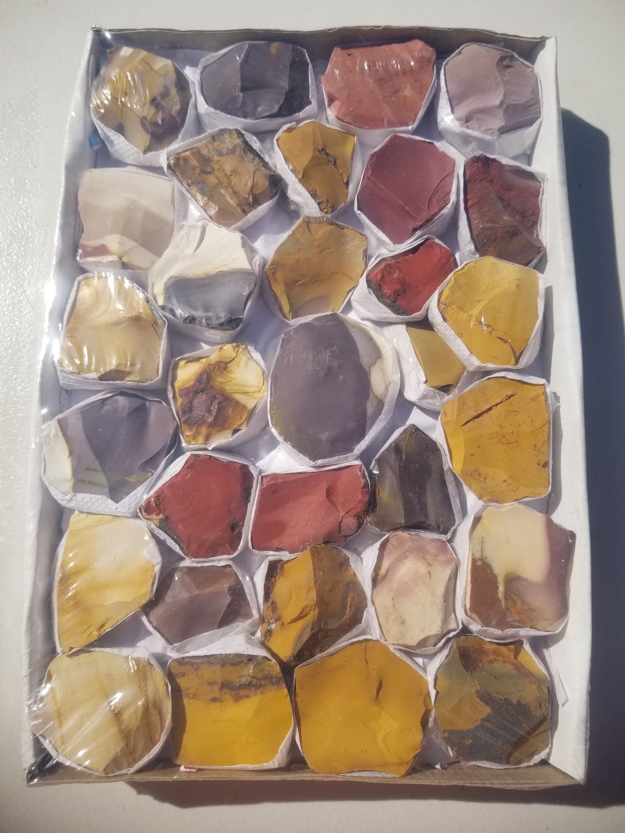 *Wholesale - Mixed Color Mookaite Rough/Natural Lot Large Flat 4.4Lb