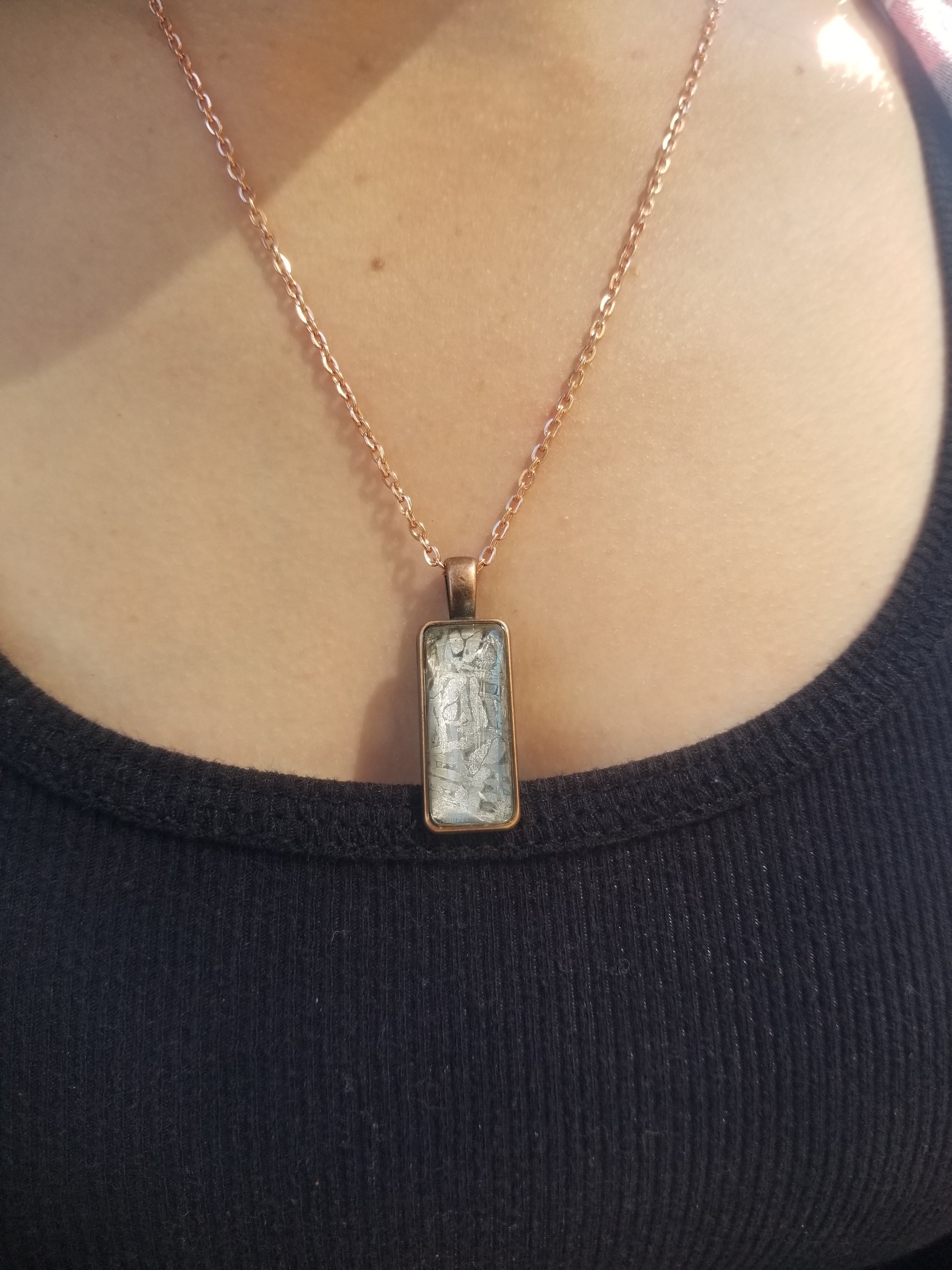 Unique Aletai Meteorite Sphere Presented in Sterling Silver Angel Wings Pendant - Widmanstätten Pattern