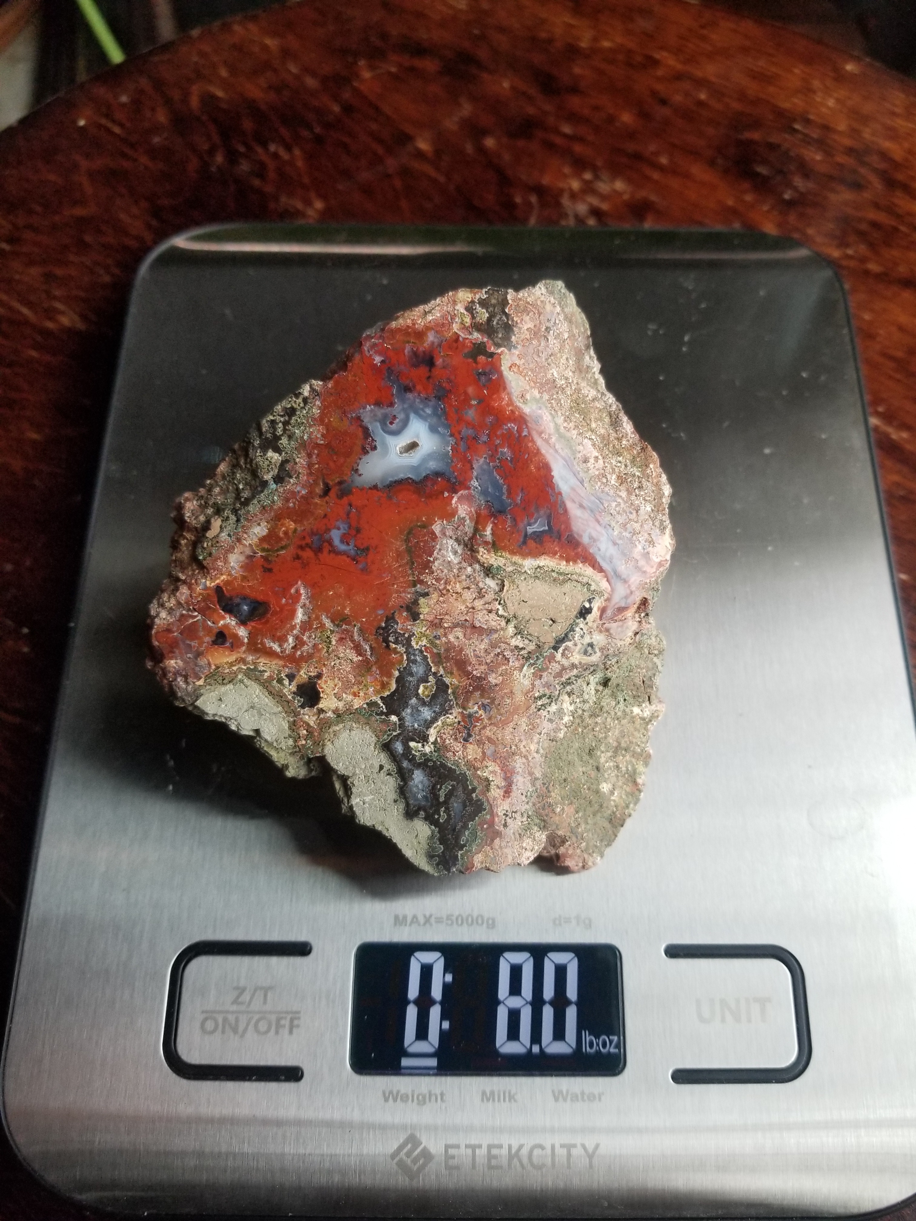Beautiful Polished 3+" Indonesian Moss Agate Freeform With Druzy Pocket 1/2Lb