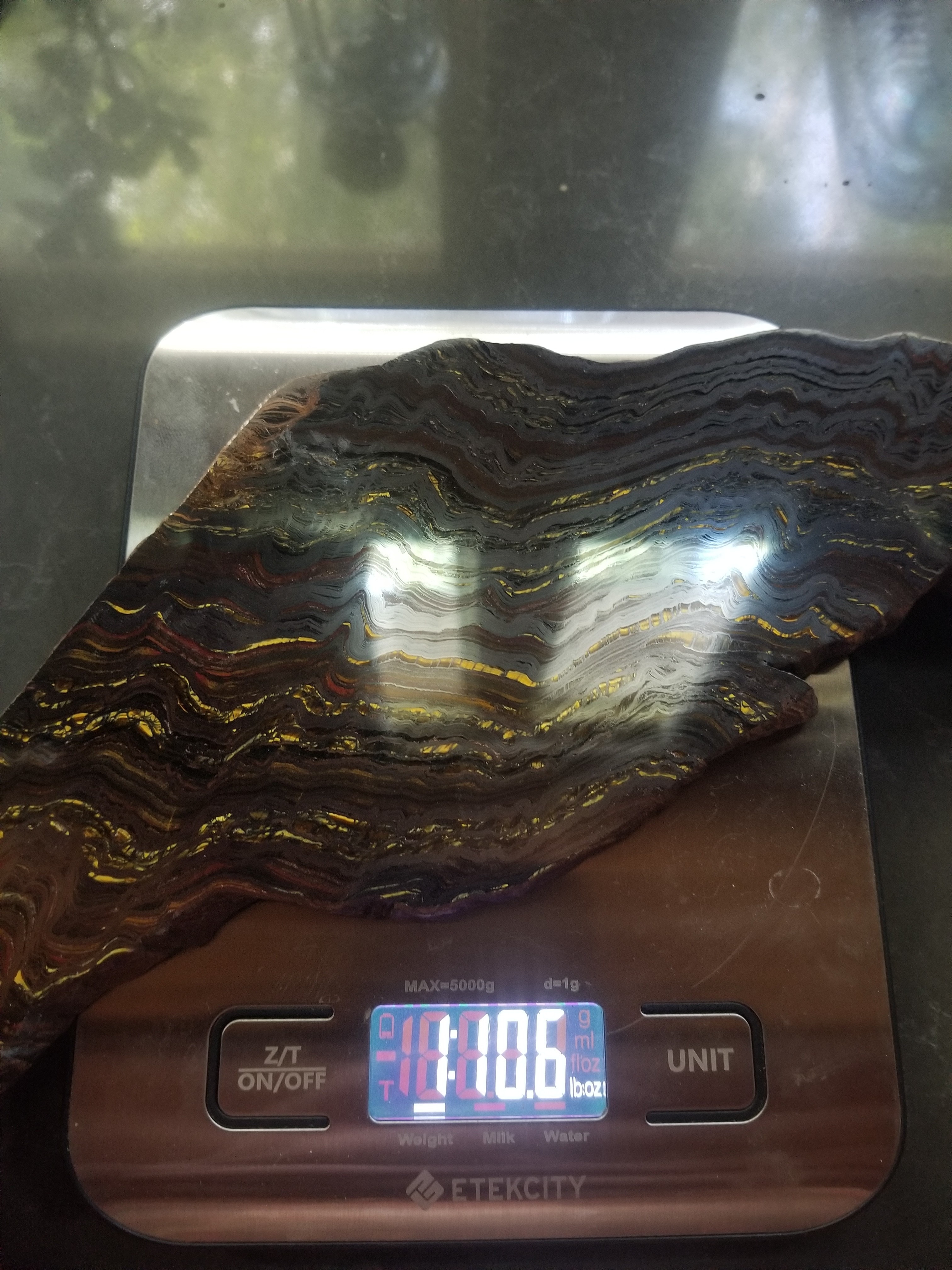 Beautiful Large Thick Polished Tiger Iron Slab Specimen 10.75x4" 1.6Lb - Australia