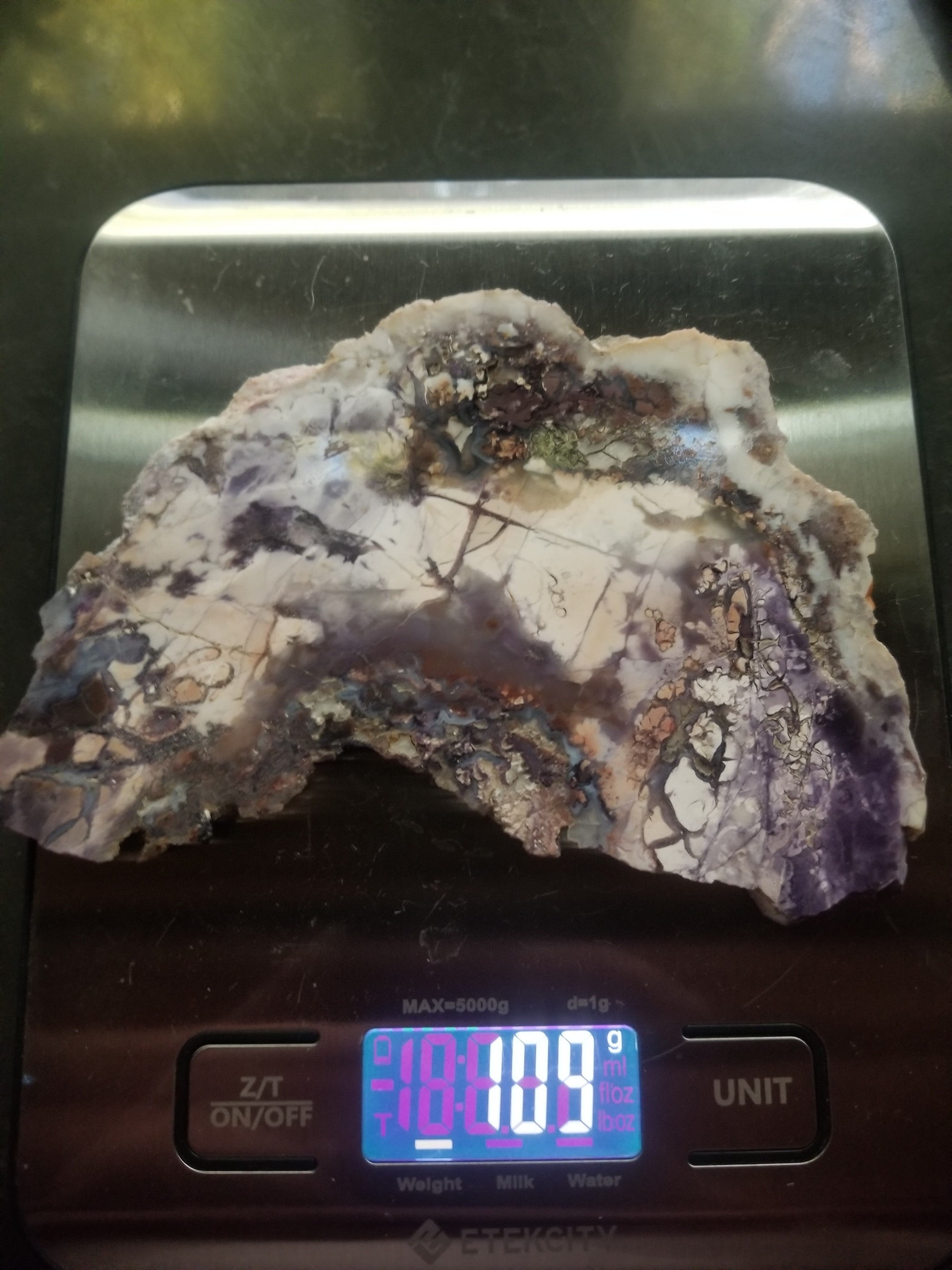 Nice Brecciated Tiffany Stone Polished Slab w/Felt Backer - Bertrandite