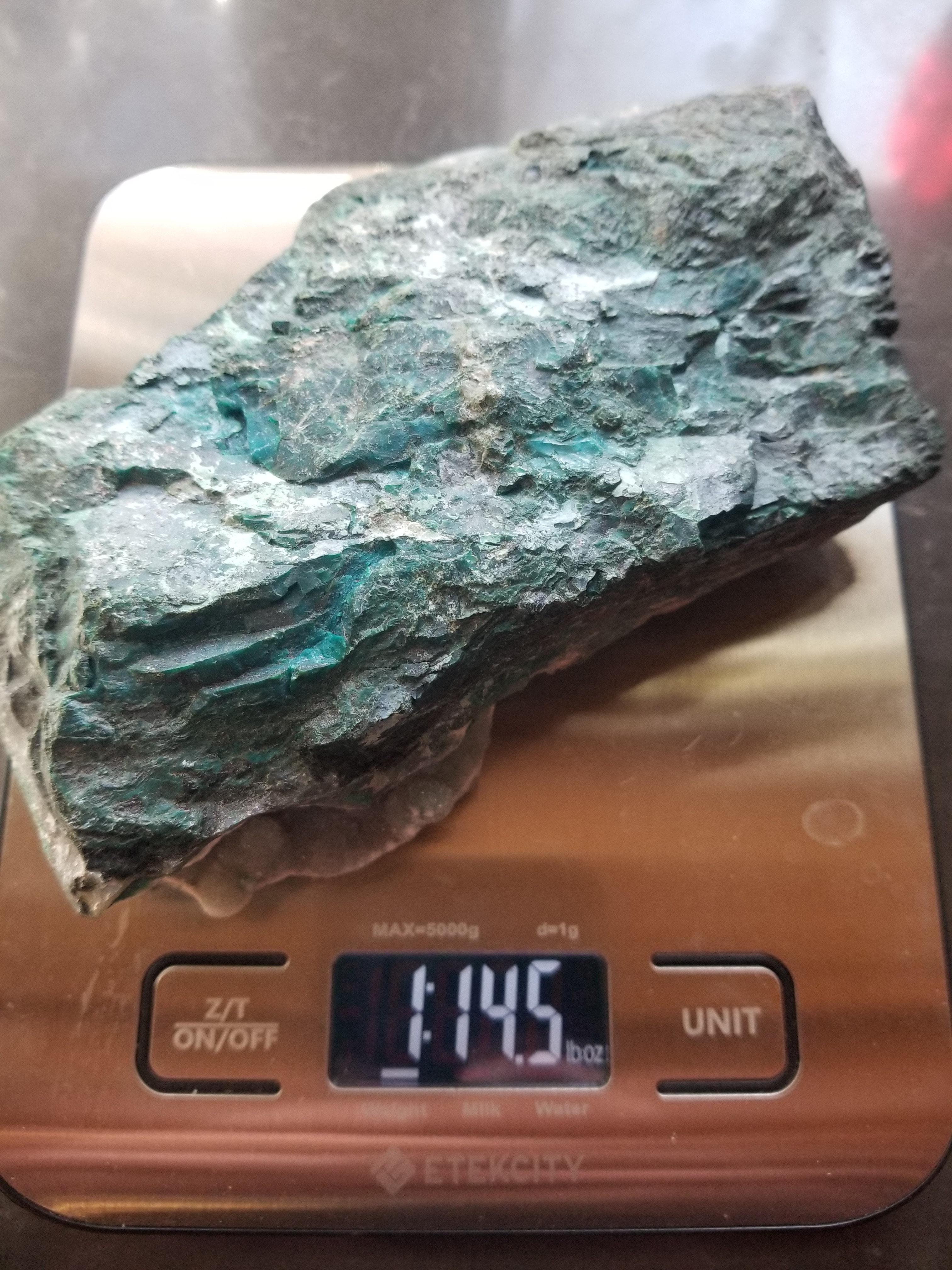 Incredible Prized Large Gem Silica Chrysocolla Chalcedony Raw Specimen 867g Lapidary Faceting Display