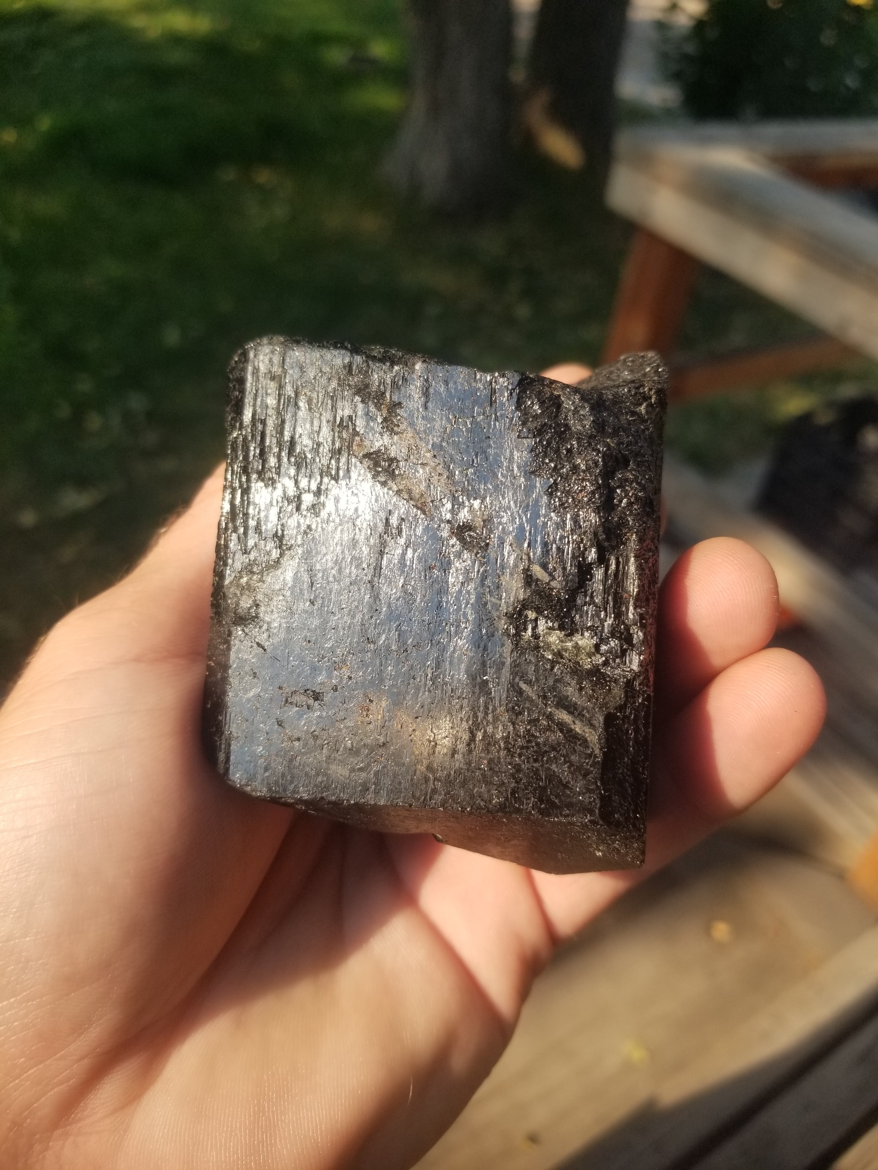Incredible Large Natural Black Tourmaline Prismatic Columnar Crystal Specimen (AKA Schorl) 554g