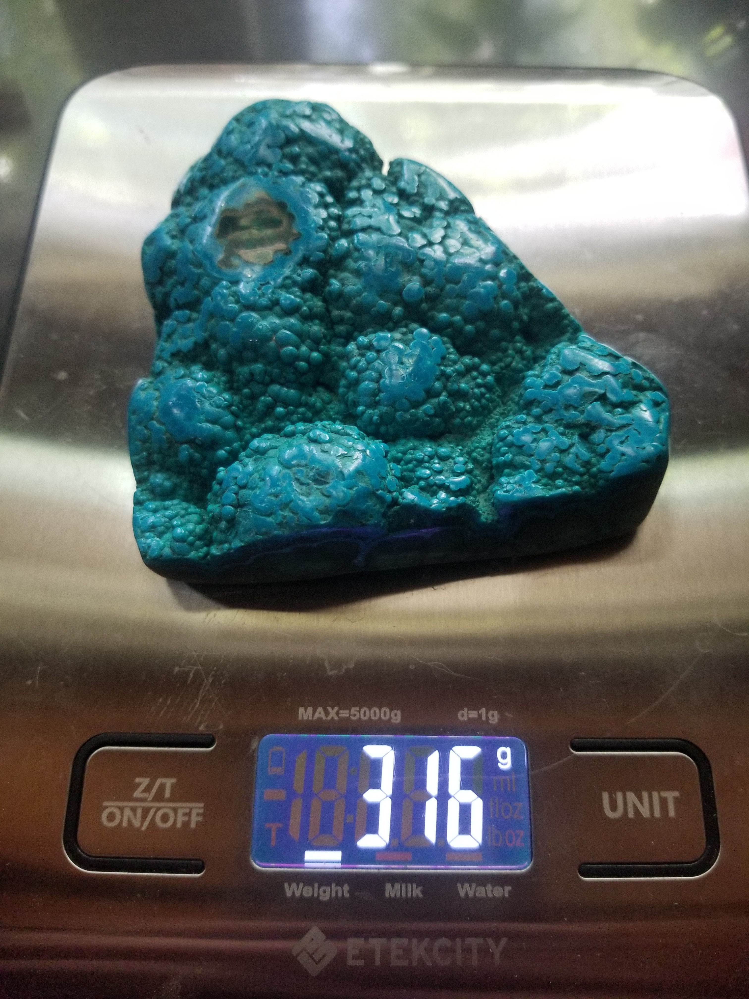 Nice Freeform Polished Azurite/Malachite Specimen Natural Patterns Colors Botryoidals