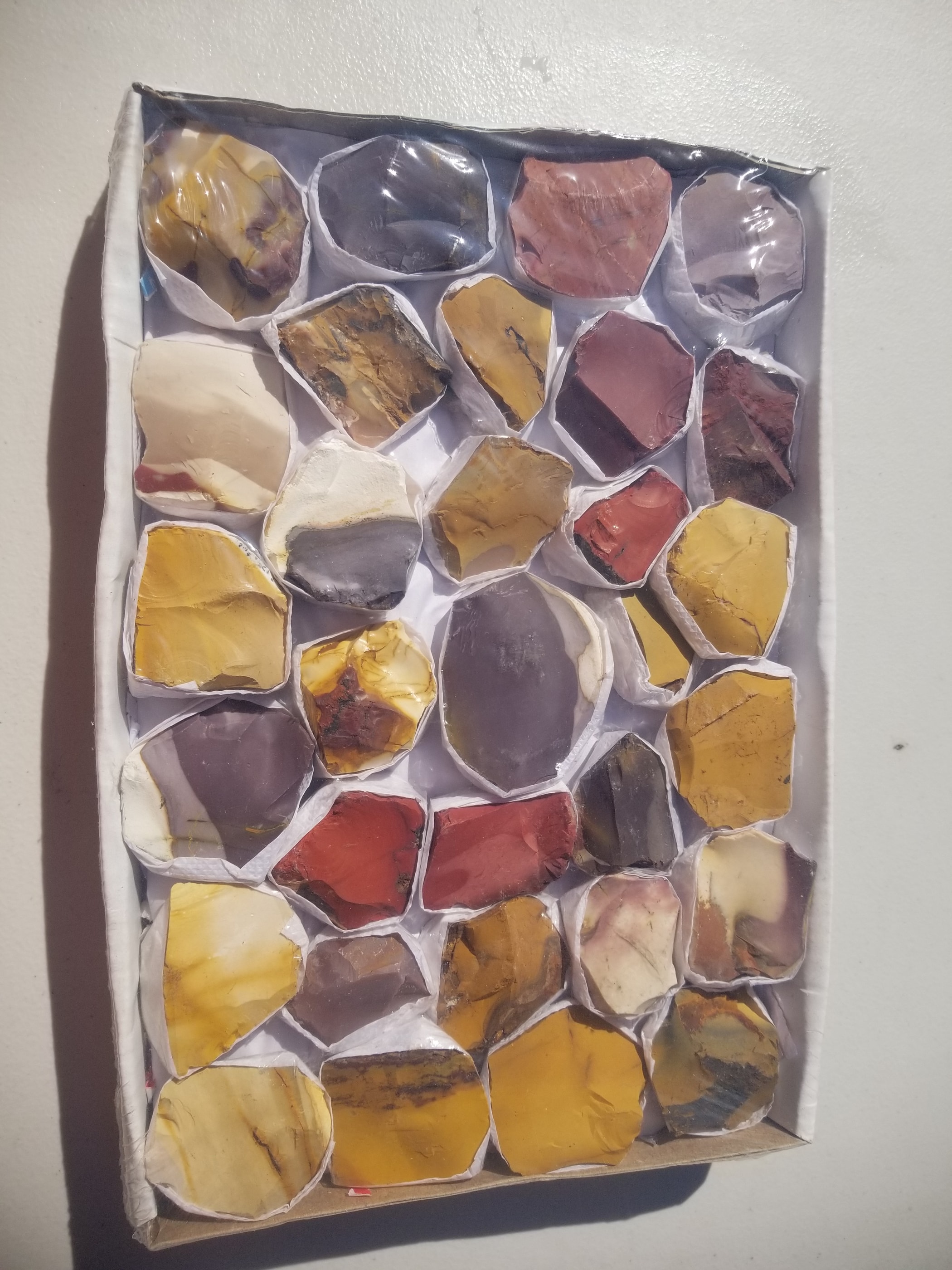 *Wholesale - Mixed Color Mookaite Rough/Natural Lot Large Flat 4.4Lb