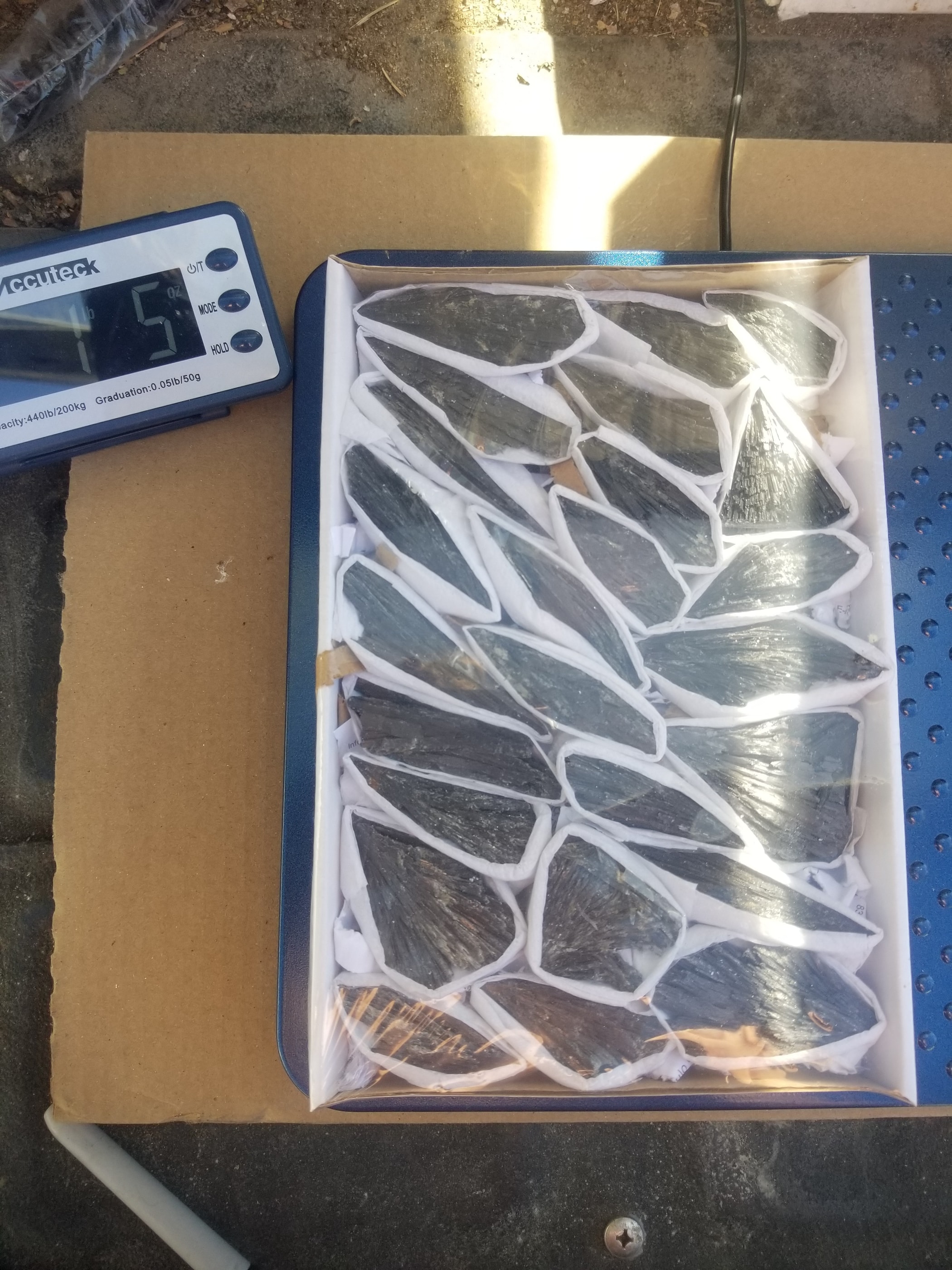*Wholesale - Raw Black Kyanite Fans Medium Flat 1.3 Lb