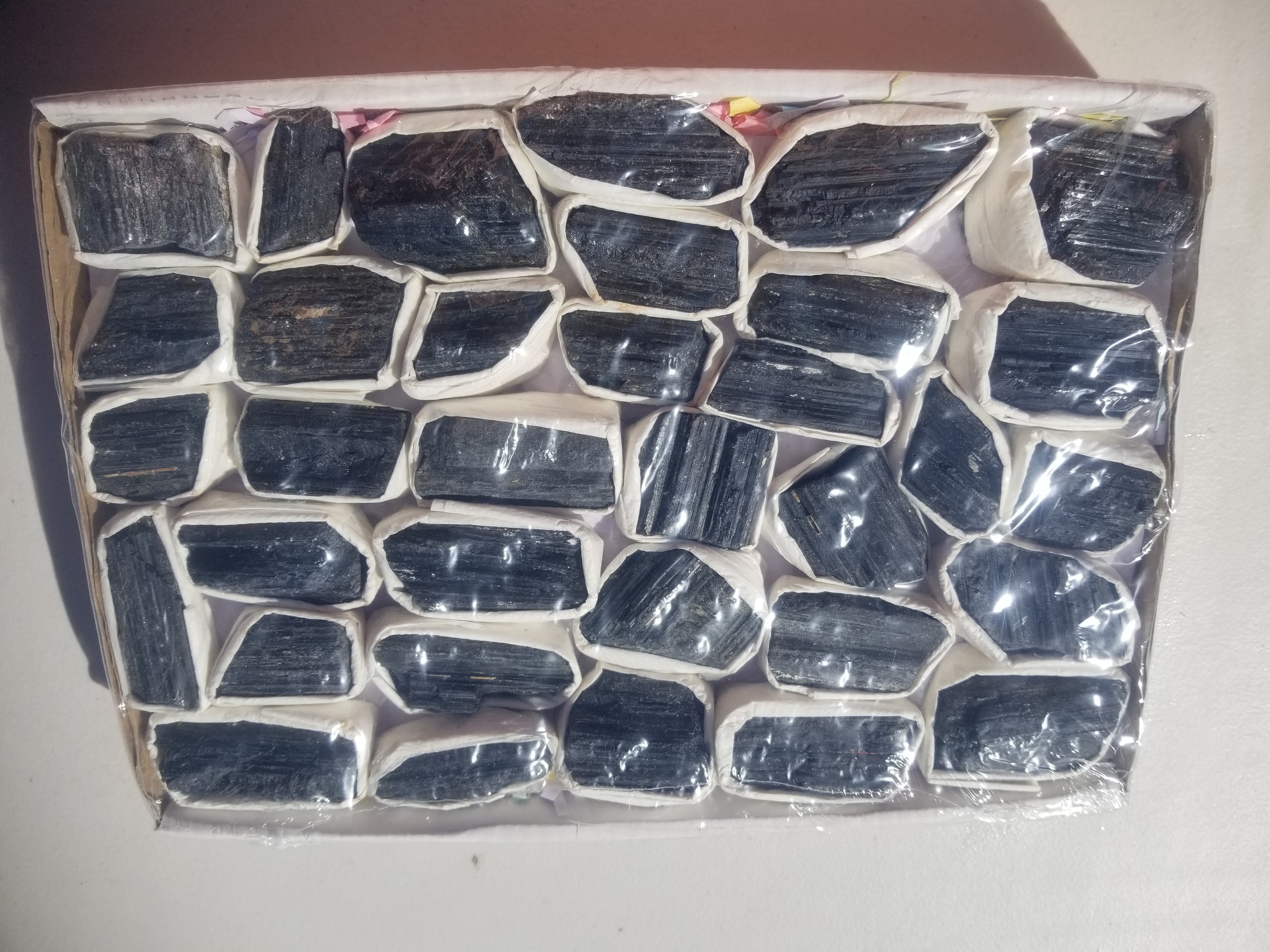 *Wholesale - Raw Black Tourmaline Lot Large Flat 6.5Lb